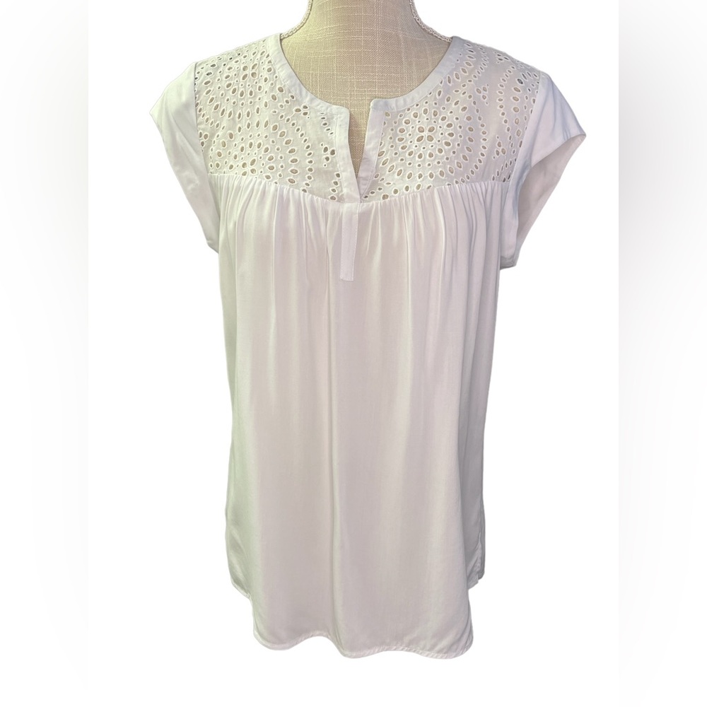 Daniel Rainn Kiara Eyelet Blouse White Size SP